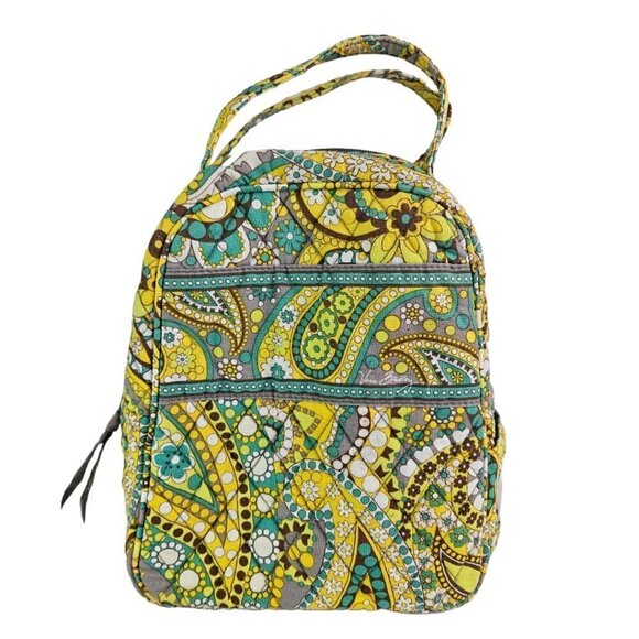 Vera Bradley Handbags - Vera Bradley Lunch Bunch Lemon Parfait Yellow Paisley Lined Lunch Bag